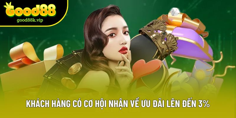 Khách hàng có cơ hội nhận về ưu đãi lên đến 3%